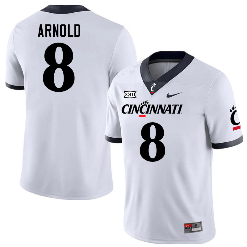 Cincinnati Bearcats #8 Ormanie Arnold College Football Jerseys Stitched-White